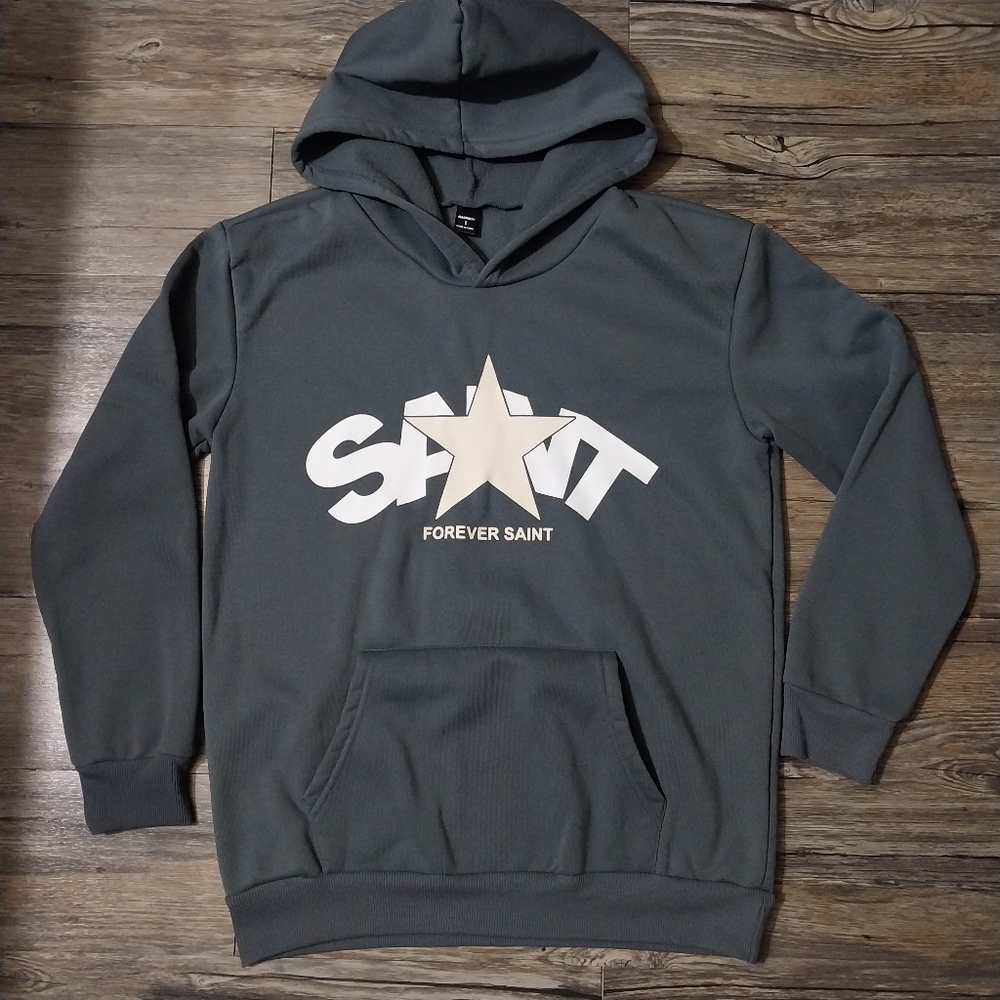 Manfinity Hypemade Casual Star Letter Print Fleece Hoodie Men S Streetwear Saint